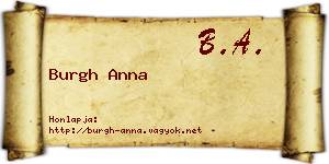 Burgh Anna névjegykártya